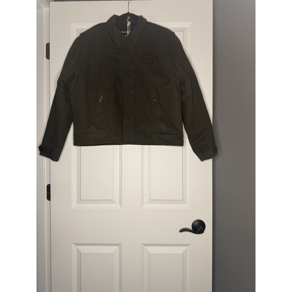 Indian Motorcycles Bobbi Jacket Dark Green Twill Xl Nwt
